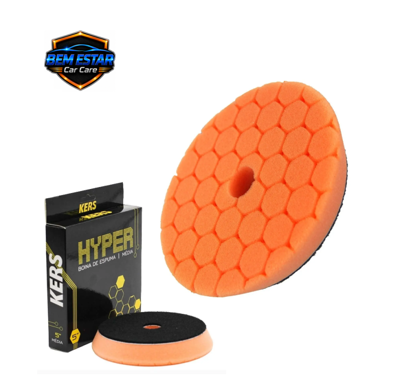 Boina Hyper Espuma 5" para Roto Orbital Laranja Refino  - Kers