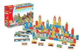 Jogo Construtor 120 Peças de Madeira