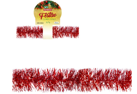 Festão Metalizado Vermelho 2M