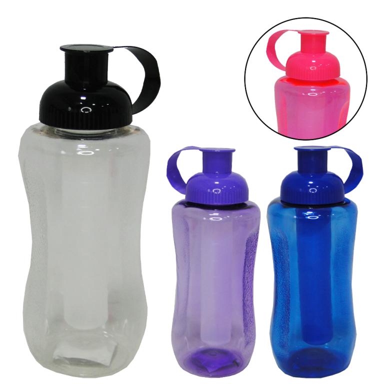 Garrafa Squeeze Plastico Com Tubo De Gelo 600ml