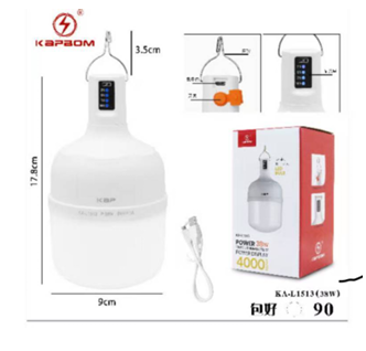 LAMPADA DE LED EMERGENCIA RECARREGAVEL DE 68W KAPBOM