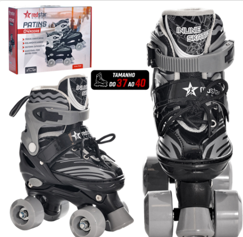 PATINS UNISSEX AJUSTAVEL COM FREIO TAMANHO 37-40