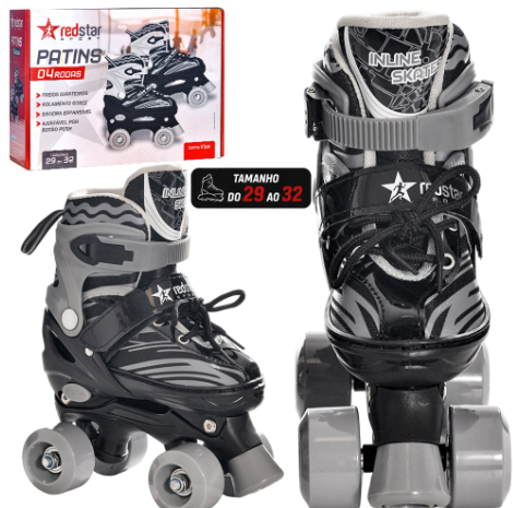 PATINS UNISSEX AJUSTAVEL COM FREIO TAMANHO 29-32