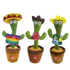 Cacto Dançarino Grava Reproduz Mus Dança Recarregavel