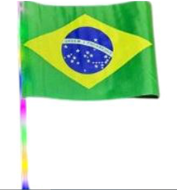 Bandeira Do Brasil Com Haste De Led 28cm