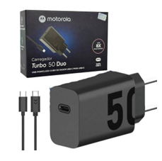 Carregador Turbo Power Motorola 68W Cabo USB-C USB-C, Porta USB-C e US