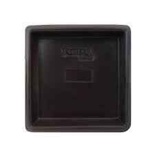 Prato Quadrado N4 Para Vaso 22X22 Preto