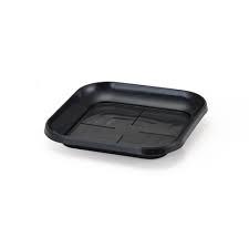 Prato Quadrado N1 Para Vaso 13X13 Preto