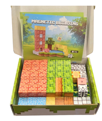 Blocos Minecraft Magnetico Com 81 Cubos