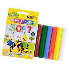 Massinha De Modelar Soft Acrilex Com 6 Cores