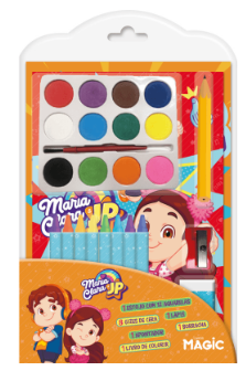 Kit De Colorir Com Aquarela/Lapis/Livro/Borracha/Apontador Personagens