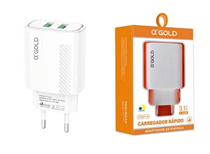 Fonte Tomada De Celular 2USB 3.1A A´ Gold