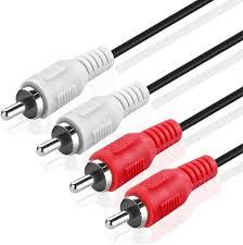Cabo Audio 2 Rca Macho X 2 Rca Macho Audio 1,5m Som Vermelho branco