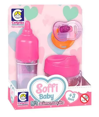 Kit Baby Soffy Alimentação Com Chupeta/Mamadeira/Suco