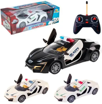 Carrinho De Controle Remoto Policia Com 7 Funções Abre As Portas Velox