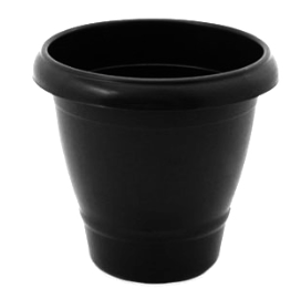 VASO REDONDO PRETO GRANDE 21,5L 32X40CM DE PLASTICO