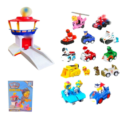 Mini Torre Patrulha Canina Lança Carrinho Com 1 Carrinho Surpresa