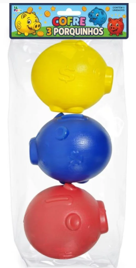 Cofre Porquinho Bola Com 3
