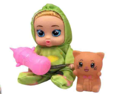 BONECA BABY MANU COM SOM E PET 3 PÇS MODELOS DIVERSOS