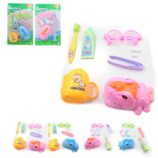 KIT DENTISTA DINO TOOTH COR E MODELO 7 PÇS