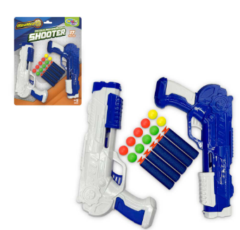 PISTOLA LANÇA DARDOS DUPLA SHOOTER 17 PÇS