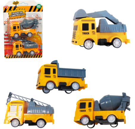 MINI CAMINHÃO CONSTRUÇÃO A FRICÇÃO PULL BACK 2 PEÇAS