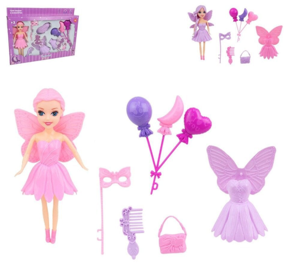 Boneca Fada com Acessorios 9 Peças Style Color