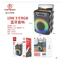 Caixa De Som BT RGB 10W 3 Polegadas Com Suporte De Celular Kapbom
