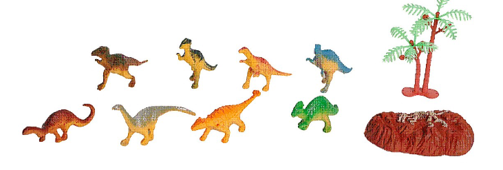 BRINQUEDO KIT DINOSSAURO CARTELA 8 PÇS