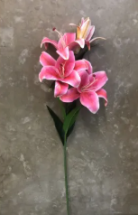 HASTE DE LIRIO 3D 38CM CREME C/ PINK