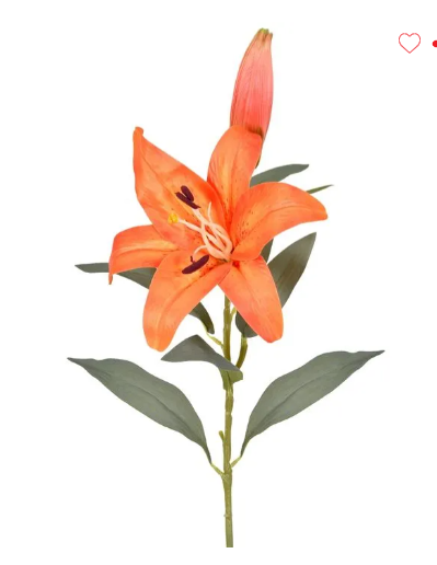 HASTE DE LIRIO 3D 38CM LARANJA