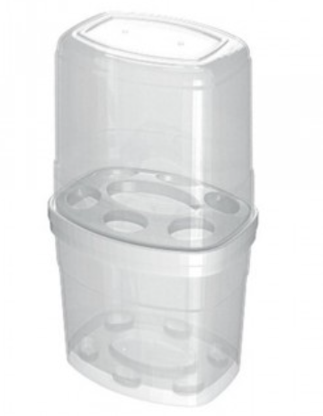 PORTA ESCOVA COM TAMPA BRANCO  8,9 X 11,5 X 20,2 CM