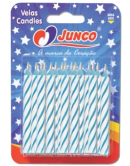 VELA ANIVERSARIO PALITO ESPIRAL AZUL