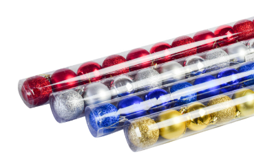 ENFEITE DE NATAL COM 12 BOLAS 5CM VERMELHA/PRATA/DOURADA/AZUL