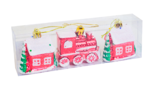 ENFEITE DE NATAL CASINHA /TREM 3PÇS