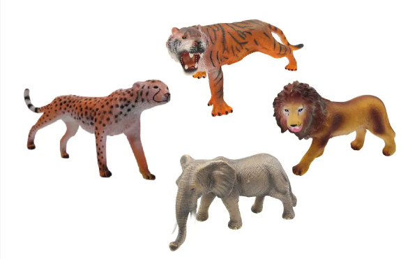 Animais Selvagens de Vinil Emborrachado e Maleavel Realismo 30x12 cm