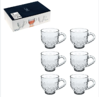 CANECA VIDRO 200ML C/6PÇS