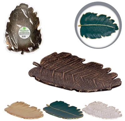 Centro De Mesa Folha Curve 24,5x2x16cm