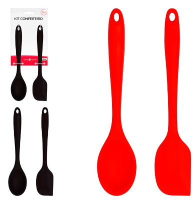 KIT ESPATULA E COLHER SILICONE