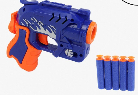 Pistola Lança Dardos 14cm 6 Peças Color