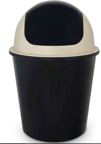 LIXEIRA 3L OSCILANTE PRETO