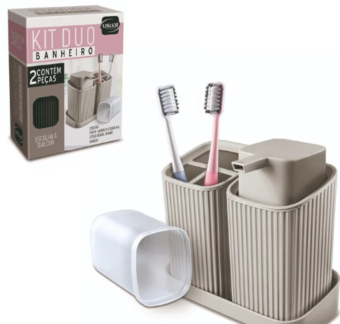 KIT PARA BANHEIRO DUO CINZA CLARO
