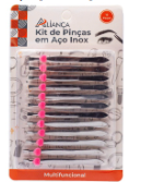 KIT 12 PINÇAS SOBRANCELHA 9 CM