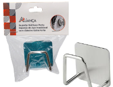 SUPORTE PARA ESPONJA INOX AUTOCOLANTE 4,8 CM X 4,8 CM