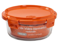 Pote de Vidro Hermetico Redondo c/ Tampa Silicone 635ml