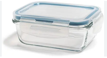 Pote de Vidro Hermetico Retangular c/Tampa Silicone 640ml