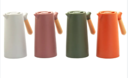 Garrafa Termica Wood Com Cabo de Bambu 1L