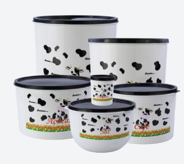 CONJUNTO MULTIUSO 6 PEÇAS C/ DECOUPAGEM VAQUINHA