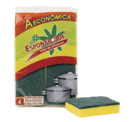 ESPONJA LOUÇA ECONOMICA COM 4