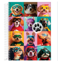 CADERNO JANDAIA UNIV CD 1MT 80F PET'S